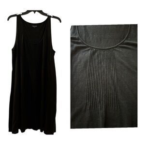 EILEEN FISHER linen dress, slip tank style, black, size Medium. Sleeveless.S